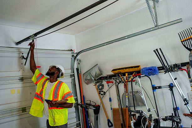 Professional Garage Door Panel Replacement technician working in Old Greenwich, CT